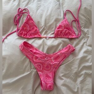 Honey swim Pink Patterned Bikini Set